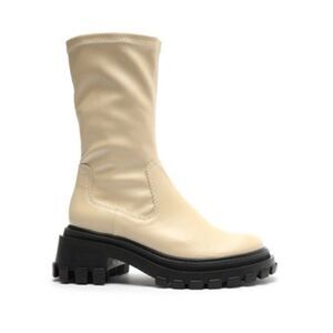 NEW ANTHROPOLOGIE X SCHUTZ LUG SOLE KENDY BOOTS EGGSHELL